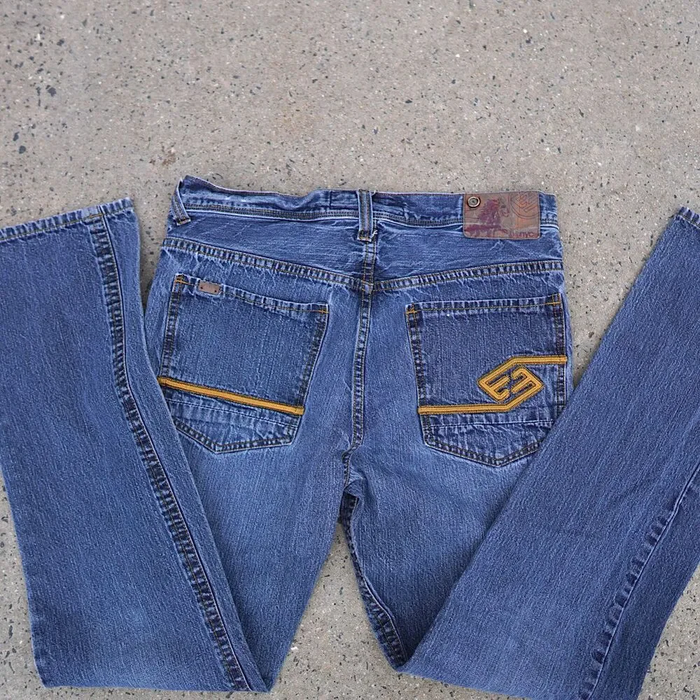 Vintage Y2K Enyce Jeans Size 34 Low Rise Relaxed Fit 100% Cotton Denim Hip Hop